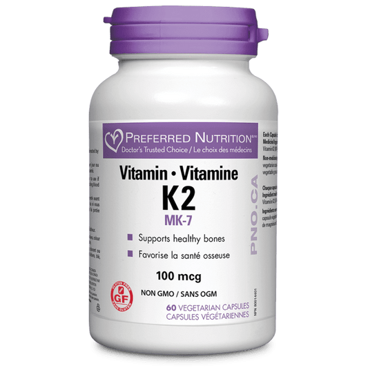 Vitamin K2 100 mcg Vegetarian Capsules, Preferred Nutrition®|hi-res|PN0116