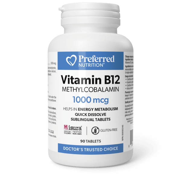 Vitamine B12 méthylcobalamine 1000 mcg comprimés, Preferred Nutrition® PN0161