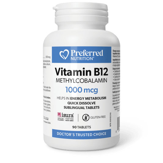 Vitamin B12 Methylcobalamin 1000 mcg Tablets, Preferred Nutrition®|hi-res|PN0161